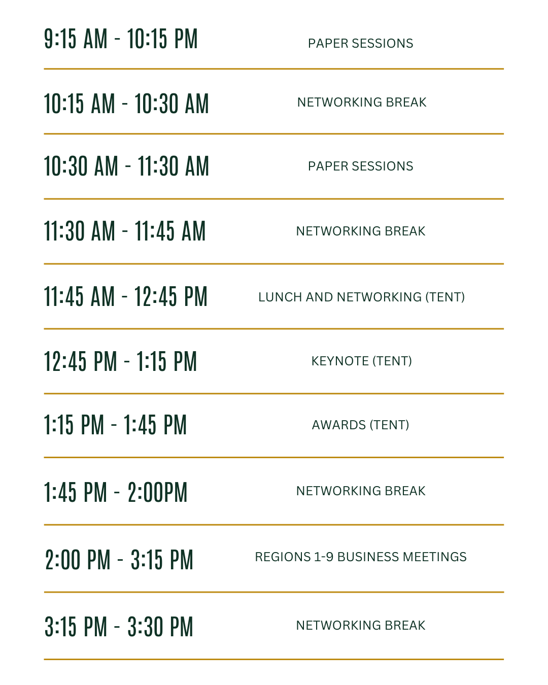 Thursday Schedule Part 2