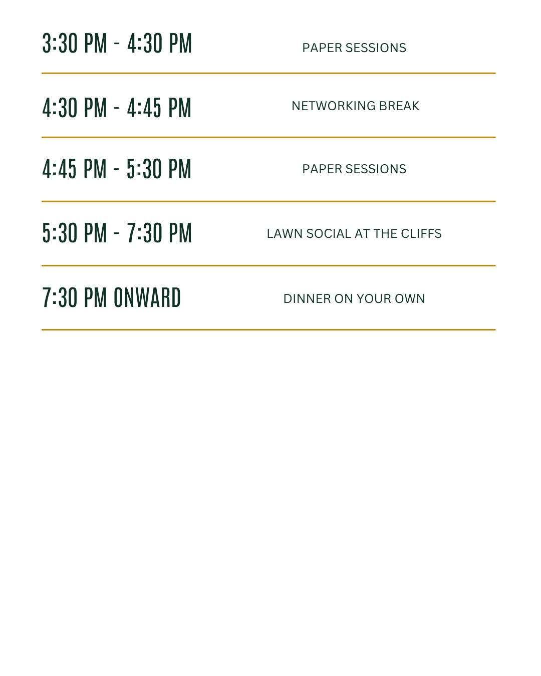 Thursday Schedule Part 3