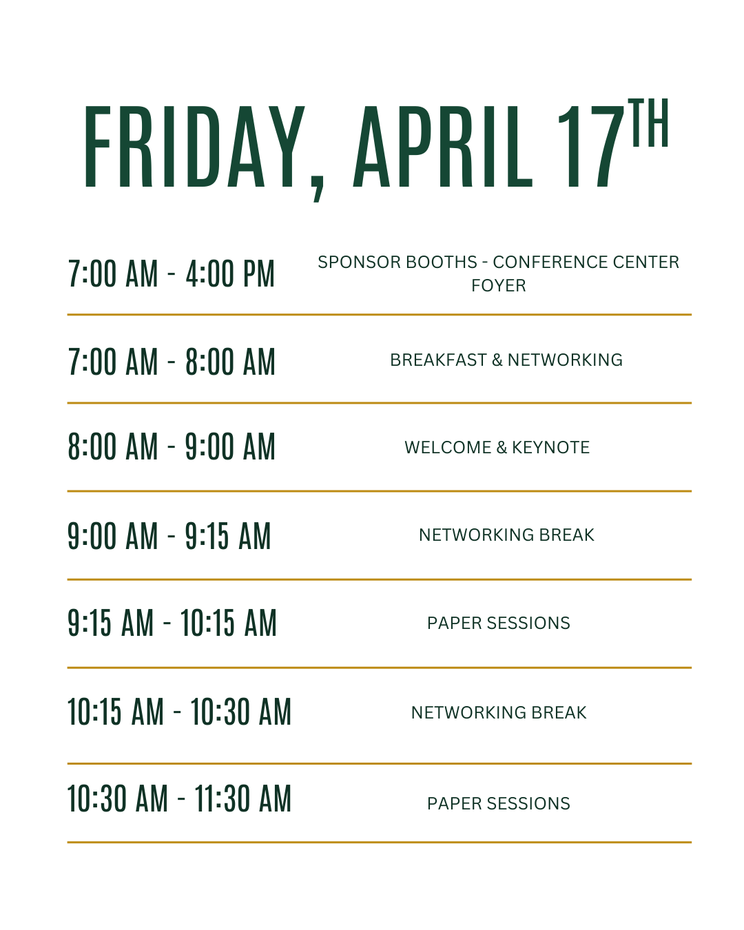 Friday Schedule Part 1